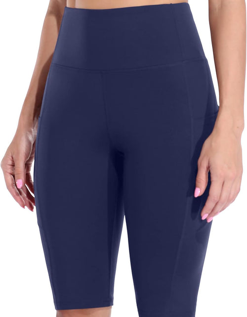 Load image into Gallery viewer, Womens High Waist Biker Shorts with Pockets 12" Workout Running Short
