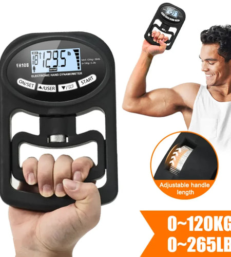 Grip Strength Tester 265Lbs/120Kg Digital Hand Dynamometer Grip Strength Meter USB LCD Screen Hand Grip for Power Training Sport