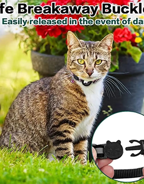 Load image into Gallery viewer, Reflective Breakaway Airtag Cat Collar 0.4Inch Adjustable with Holder Bell for Kitten Small Cat Daily Use without Locator
