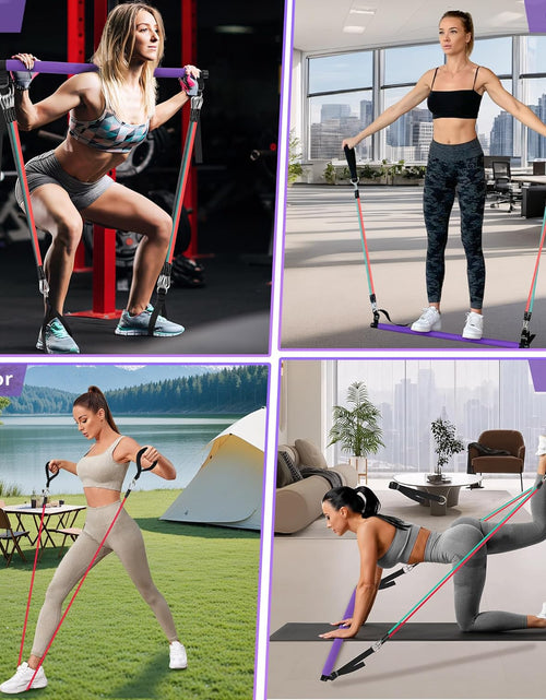 Load image into Gallery viewer, Portable Pilates Bar Kit with Resistance Bands for Men and Women - 3 Set Exercise Resistance Bands - Multifunctional Home Gym - Supports Full-Body Workouts – with Fitness Poster and Video
