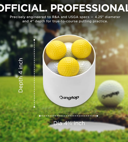 Golf Hole Cup for Backyard Practice Putting Green, Fit PGA | LPGA | USGA Regulations, ABS Ivory White, Outdoor Indoor Golf Putting Cup