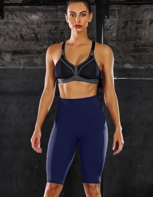 Load image into Gallery viewer, Womens High Waist Biker Shorts with Pockets 12" Workout Running Short
