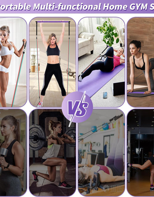 Load image into Gallery viewer, Portable Pilates Bar Kit with Resistance Bands for Men and Women - 3 Set Exercise Resistance Bands - Multifunctional Home Gym - Supports Full-Body Workouts – with Fitness Poster and Video
