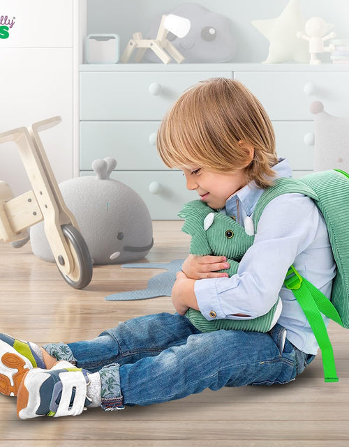 Load image into Gallery viewer, Green Triceratops Stuffed Animal Backpack, Toddler Backpack Girl Dinosaur Toys 3 Year Old Boys
