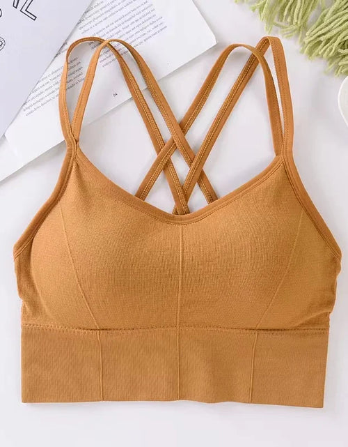Load image into Gallery viewer, Sexy Women Tops Back Cross Strap Tank Top Push up Running Sports Bra Breathable Soft Fitness Beauty Solid Color Yoga Bra
