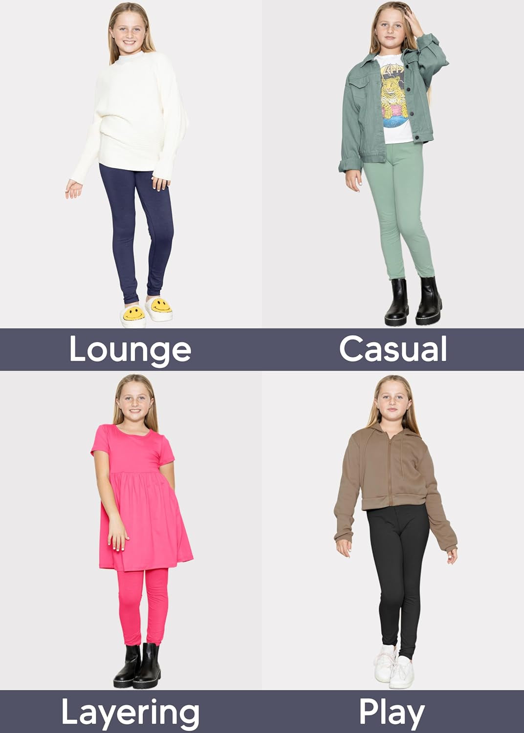 Oh so Soft Solid and Print Youth Girls and Youth plus Size Leggings