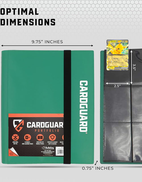 Load image into Gallery viewer, Trading Card Pro-Folio, 9-Pocket Side-Loading Pages, Holds 360 Cards, Dark Green
