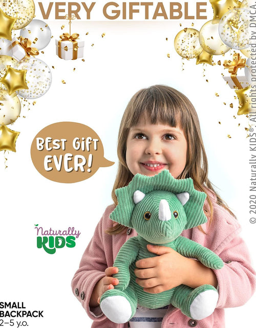 Load image into Gallery viewer, Green Triceratops Stuffed Animal Backpack, Toddler Backpack Girl Dinosaur Toys 3 Year Old Boys
