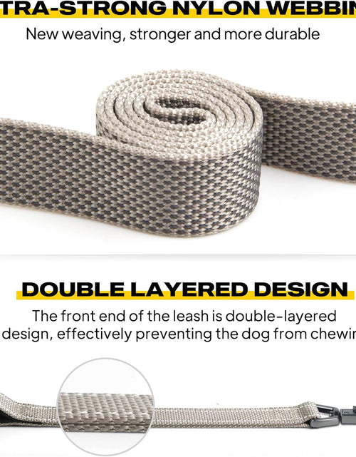 Load image into Gallery viewer, 6 FT Heavy Duty Dog Leash with 2 Comfortable Padded Handles, Traffic Handle &amp; Advanced Easy Snap Hook, Reflective Walking Lead for Large, Medium &amp; Small Breed Dogs, Grey
