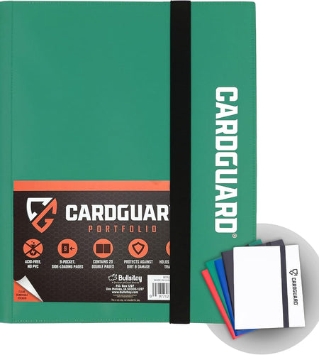 Trading Card Pro-Folio, 9-Pocket Side-Loading Pages, Holds 360 Cards, Dark Green