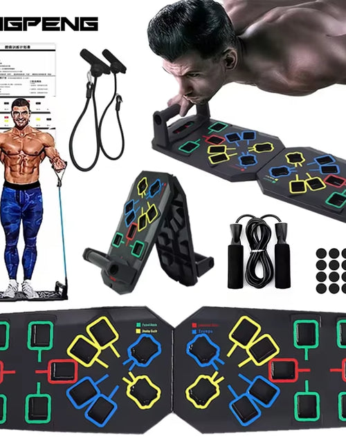 Load image into Gallery viewer, Multifunctional Folding Push up Board Set Bracket Abdominal Muscle Training Equipment Portable Push up Board Exercise Training
