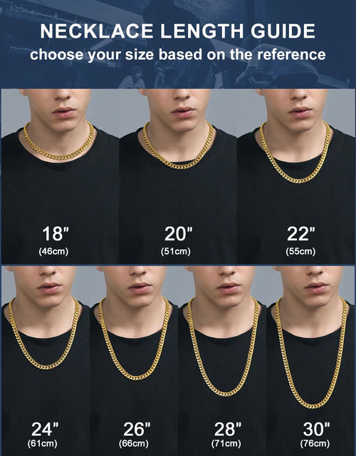 Load image into Gallery viewer, Men'S Stainless Steel Chain Rapper Necklace 4.8Mm 14 Inch Costume Hip Hop Jewelry Mens Gifts

